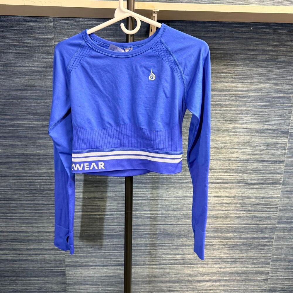 Ryderwear Women's Blue and Purple Crop-top